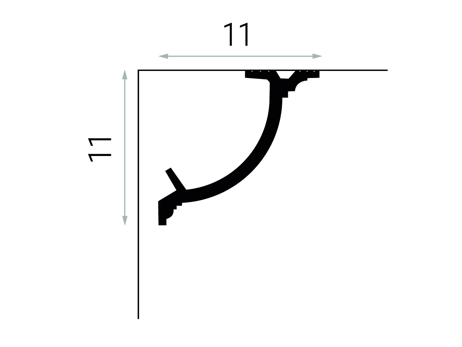 Listwa maskująca karnisz QL017 biała wym. 200 x 11 x 11 cm, z PolyForce
