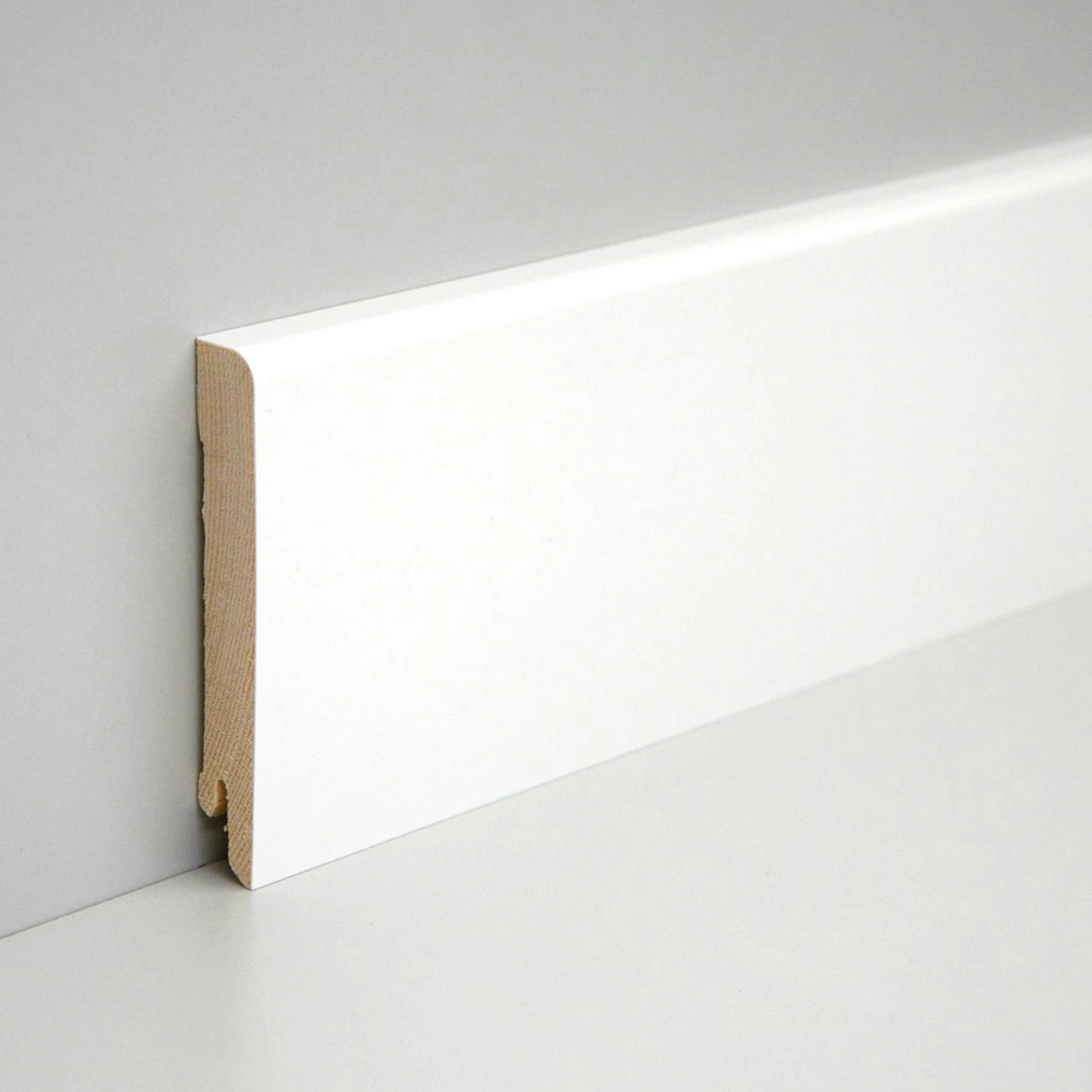 PRÓBKA 20 CM - Listwa przypodłogowa świerkowa 95x15 mm – biała Polyblend