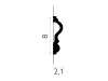 Listwa ścienna biała MD338 wym. 200 x 2.1 x 8 cm, z PolyForce