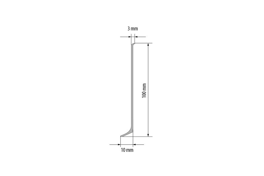 Listwa przypodłogowa aluminiowa czarna RAL9005 cokół Creativa LP100