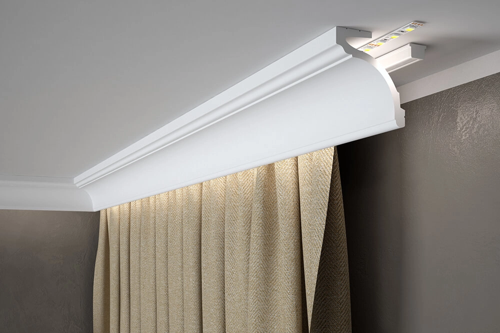 Maskownica karnisza Mardom Decor MD161 biała wym. 200 x 9.2 x 8.3 cm, z PolyForce