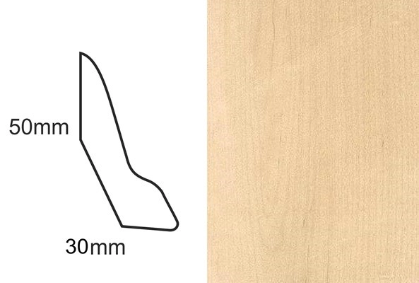 Listwa przypodłogowa fornirowana lakierowana LP60 (240 cm x 5 cm x 3 cm) klon