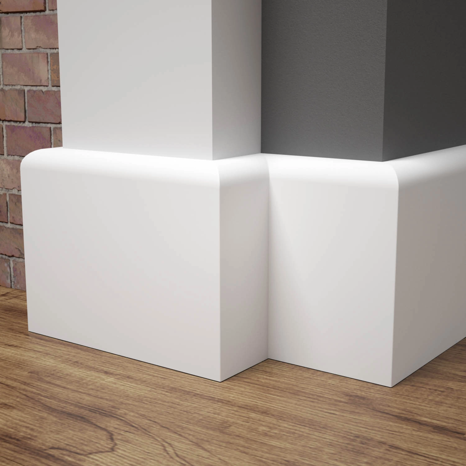 PRÓBKA 20 CM - Listwa przypodłogowa MDF lakierowana biała FOGE - LB1 10cm