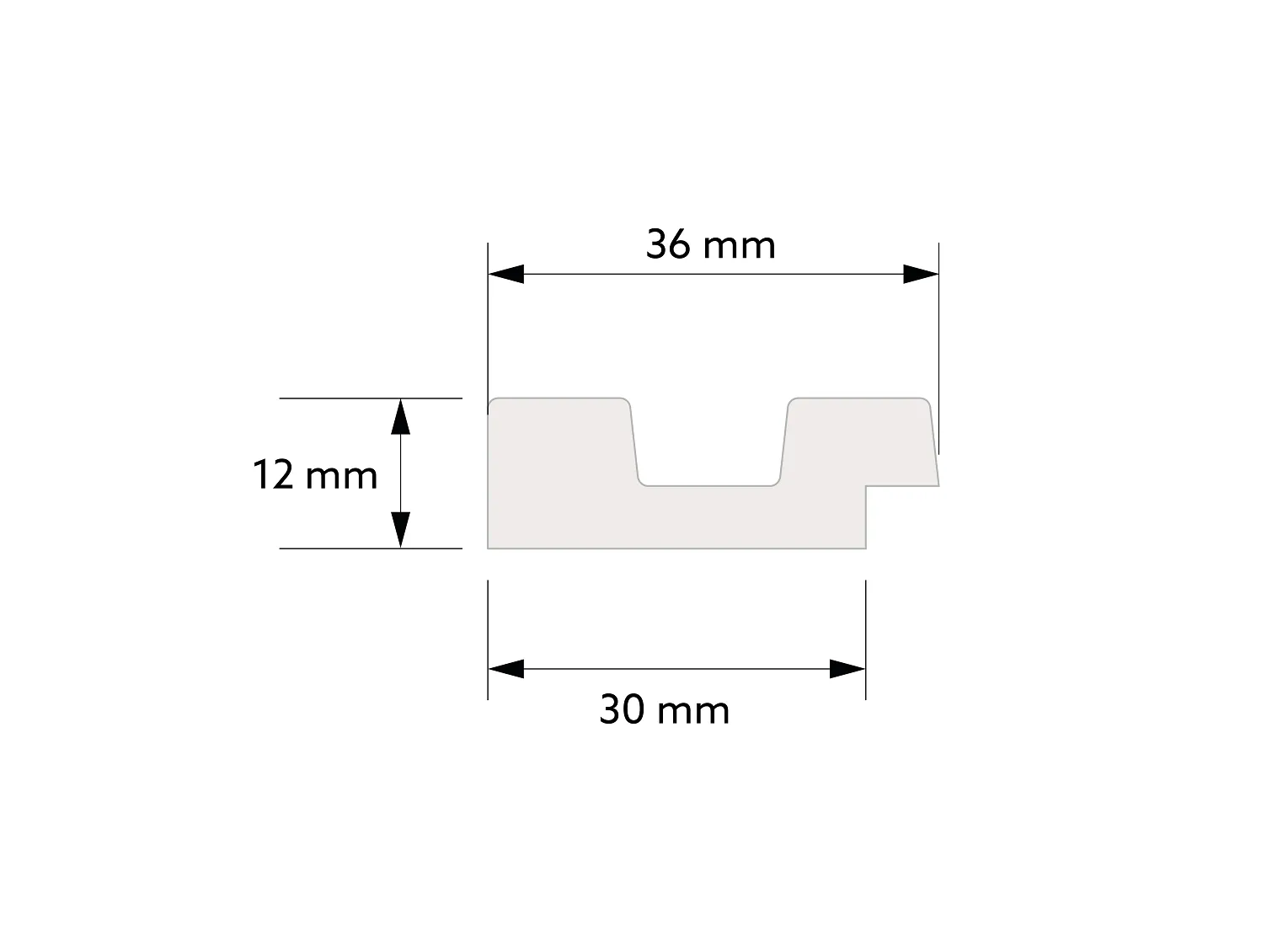 Lamela ścienna Lewe zakończenie L0101LP, kolor biały RAL 9003, wym. 270 x 1.2 x 3.6 cm, z PolyForce