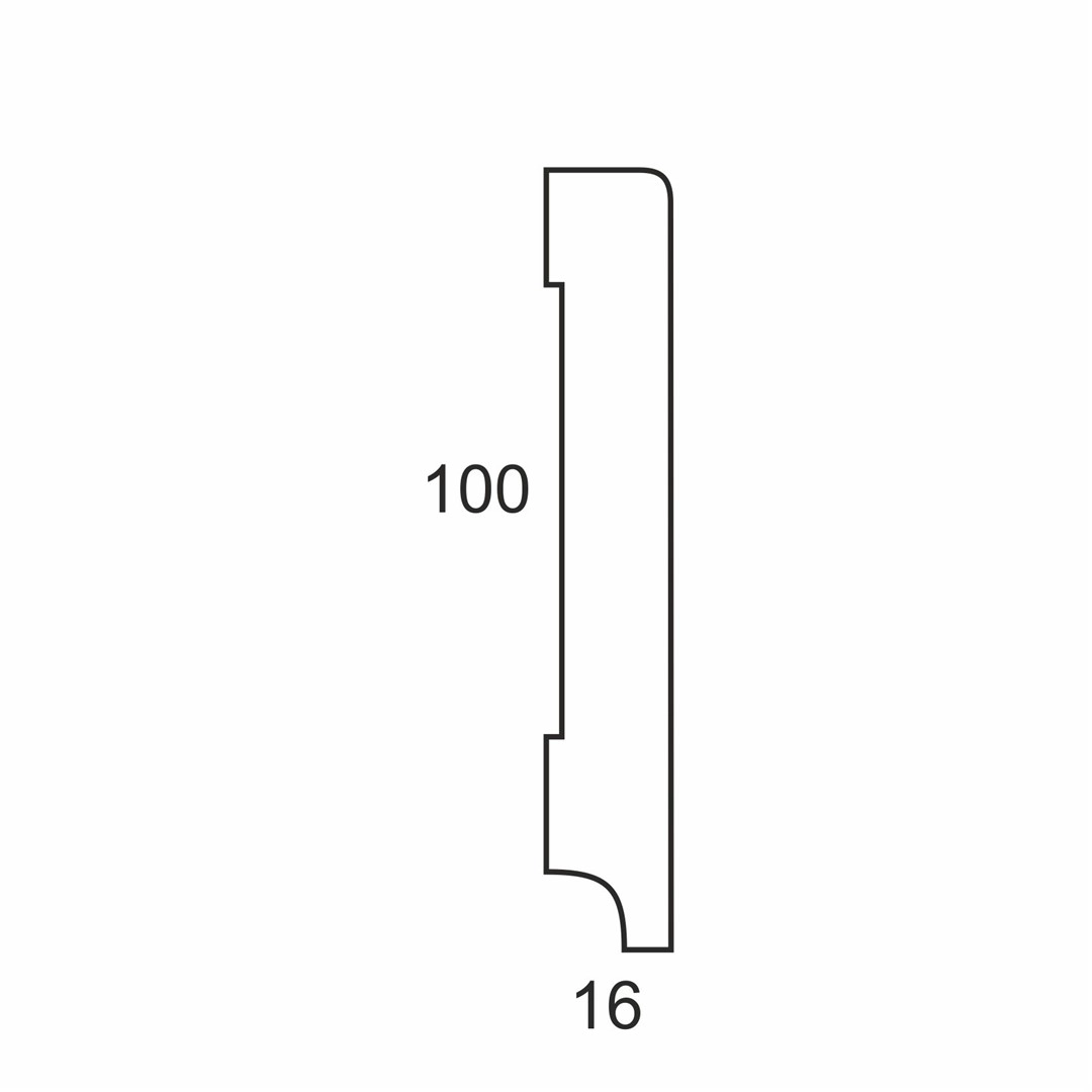 Listwa przypodłogowa MDF lakierowana R3 (262 cm x 10 cm x 1,6 cm) czarny RAL 9005