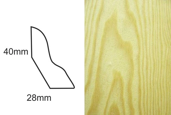 Listwa przypodłogowa fornirowana lakierowana LP50 (240 cm x 4 cm x 2,8 cm) sosna