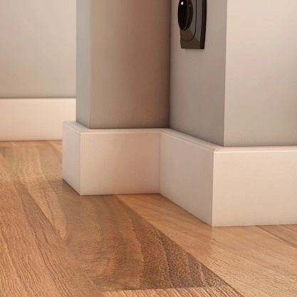 Listwa przypodłogowa MDF PLUS biała R3 (205 cm x 8 cm x 1,8 cm) wilgocioodporna