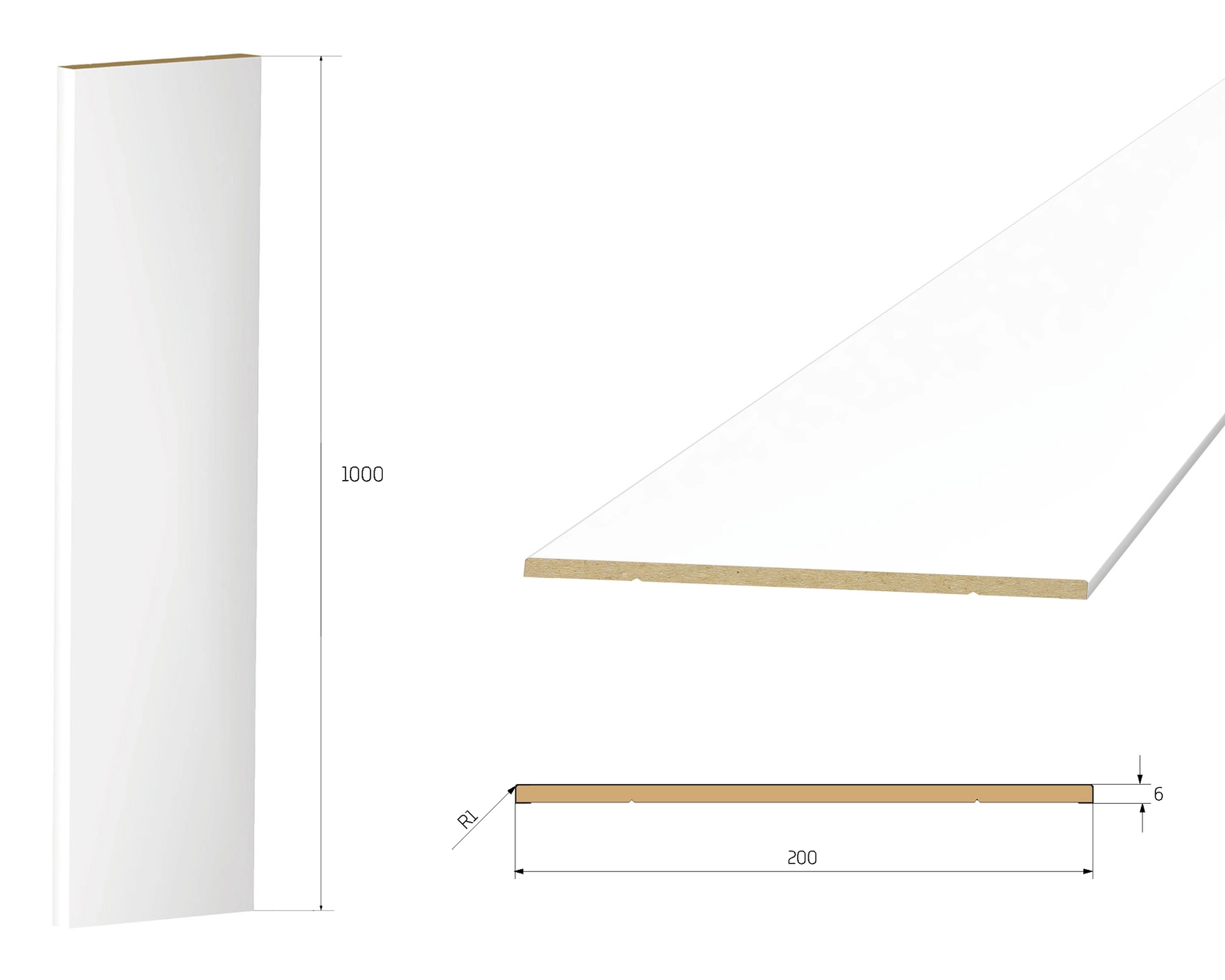 PRÓBKA 20 CM - Listwa boazeryjna ELEGANT XL, boazeria ścienna MDF, Biała