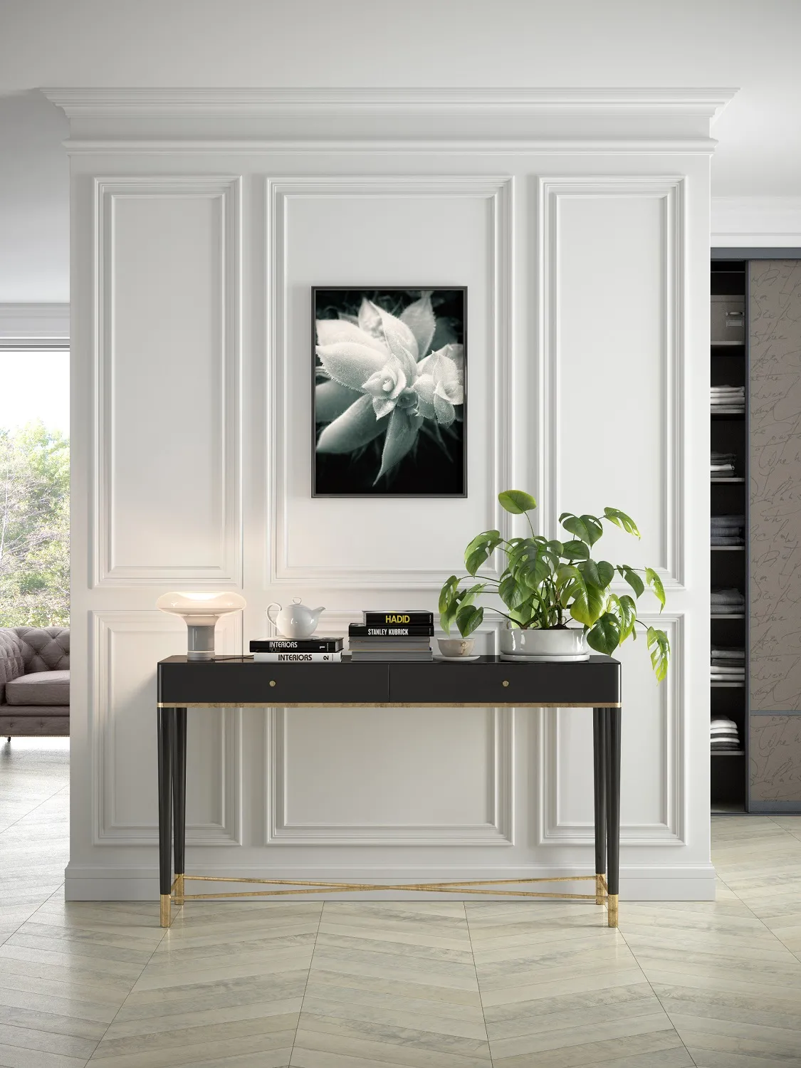 Listwa przysufitowa biała MDB117 wym. 200 x 9.2 x 8.3 cm, z ProFoam