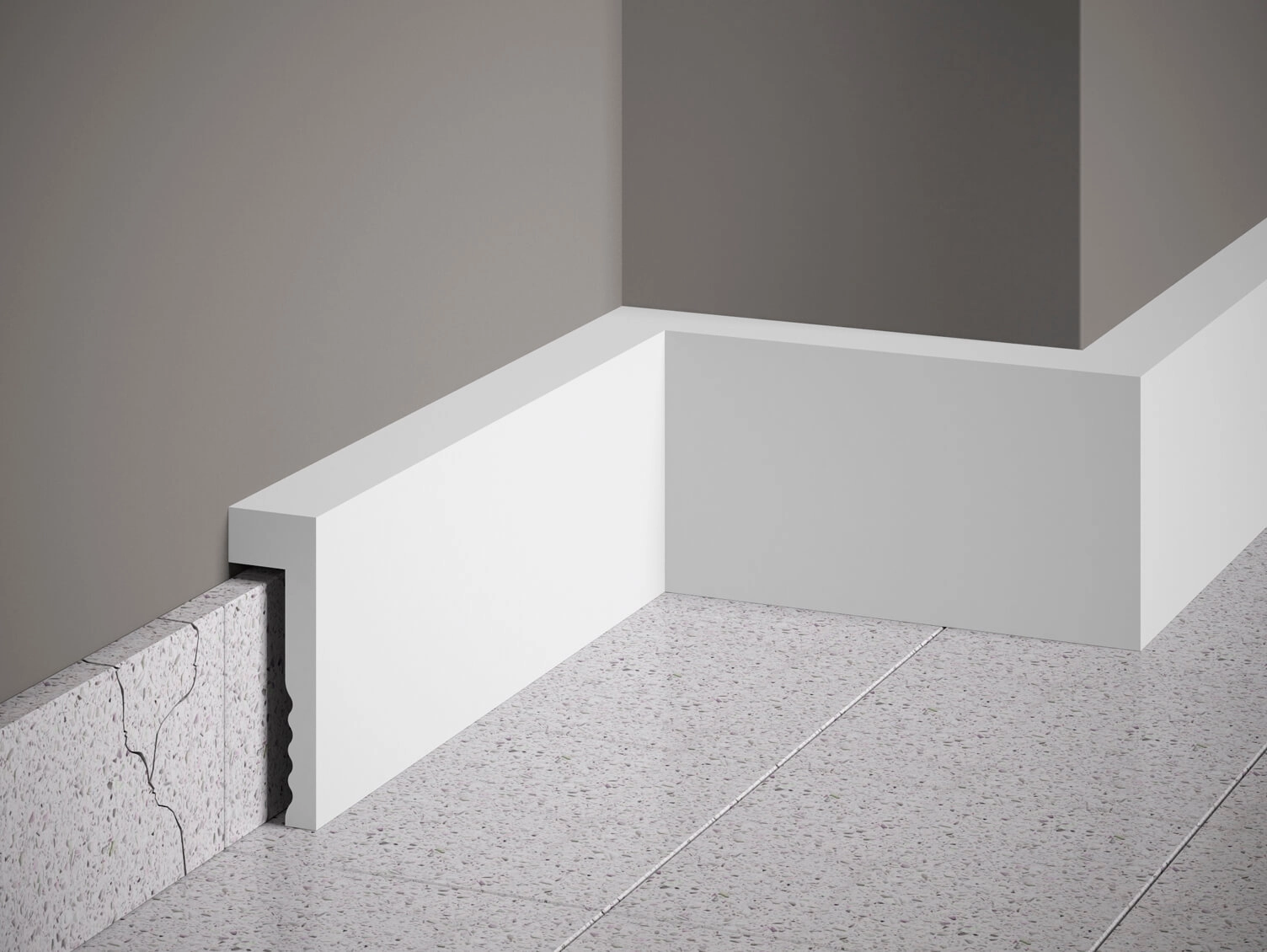 Listwa przypodłogowa maskująca MD006P biała lakierowana wym. 200 x 2.3 x 10.1 cm