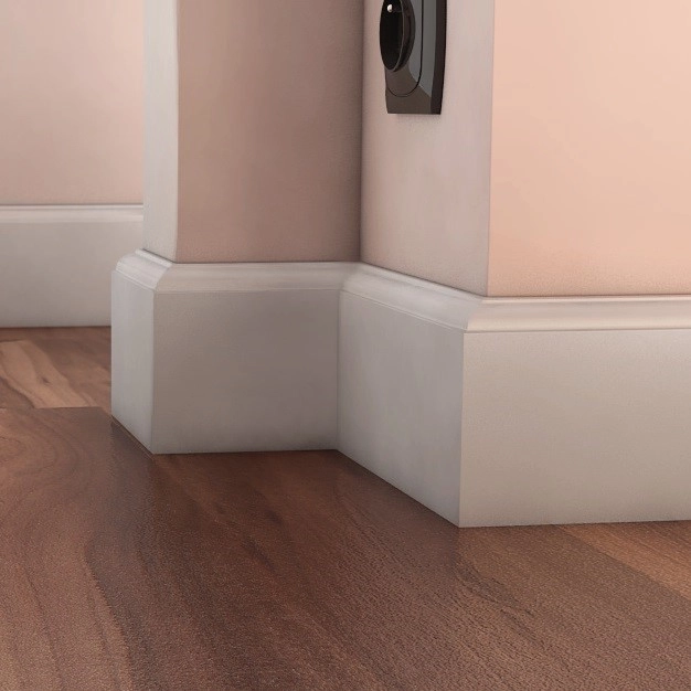 Listwa przypodłogowa MDF Plus Wzór F5 (262 cm x 8 cm x 1,6 cm) biała wilgocioodporna lakierowana półmat