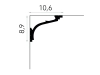 Listwa przysufitowa elastyczna MDB110F biała wym. 200 x 10.6 x 8.9 cm, z flexu