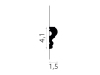 Listwa ścienna MD325 biała wym. 200 x 1.5 x 4.1 cm, z PolyForce