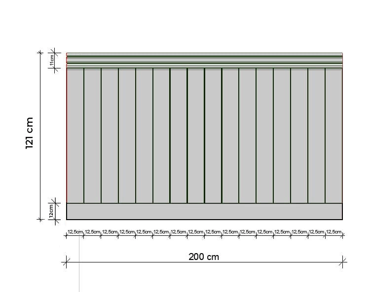 Lakierowana boazeria angielska PURE - wymiary 200 x 121 cm