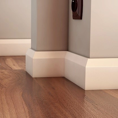 Listwa przypodłogowa MDF PLUS RS biała wilgocioodporna (262 cm x 8 cm x 1,6 cm) lakier półmatowy RAL 9003