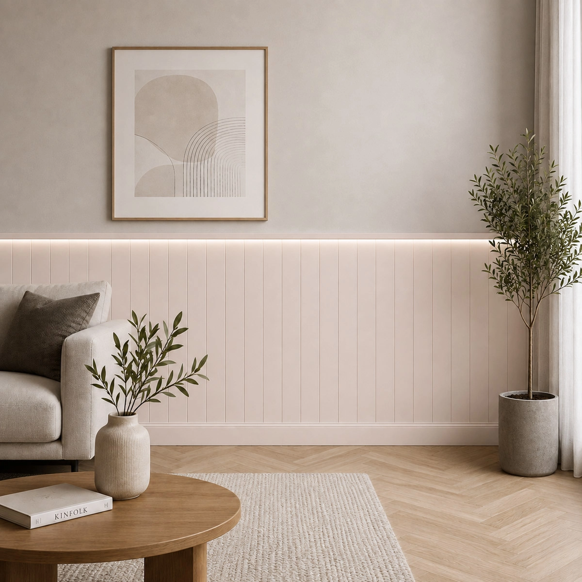 Boazeria ścienna LED do malowania - długość 200 cm, wysokość 114 cm + Farba w kolorze Cappuccino