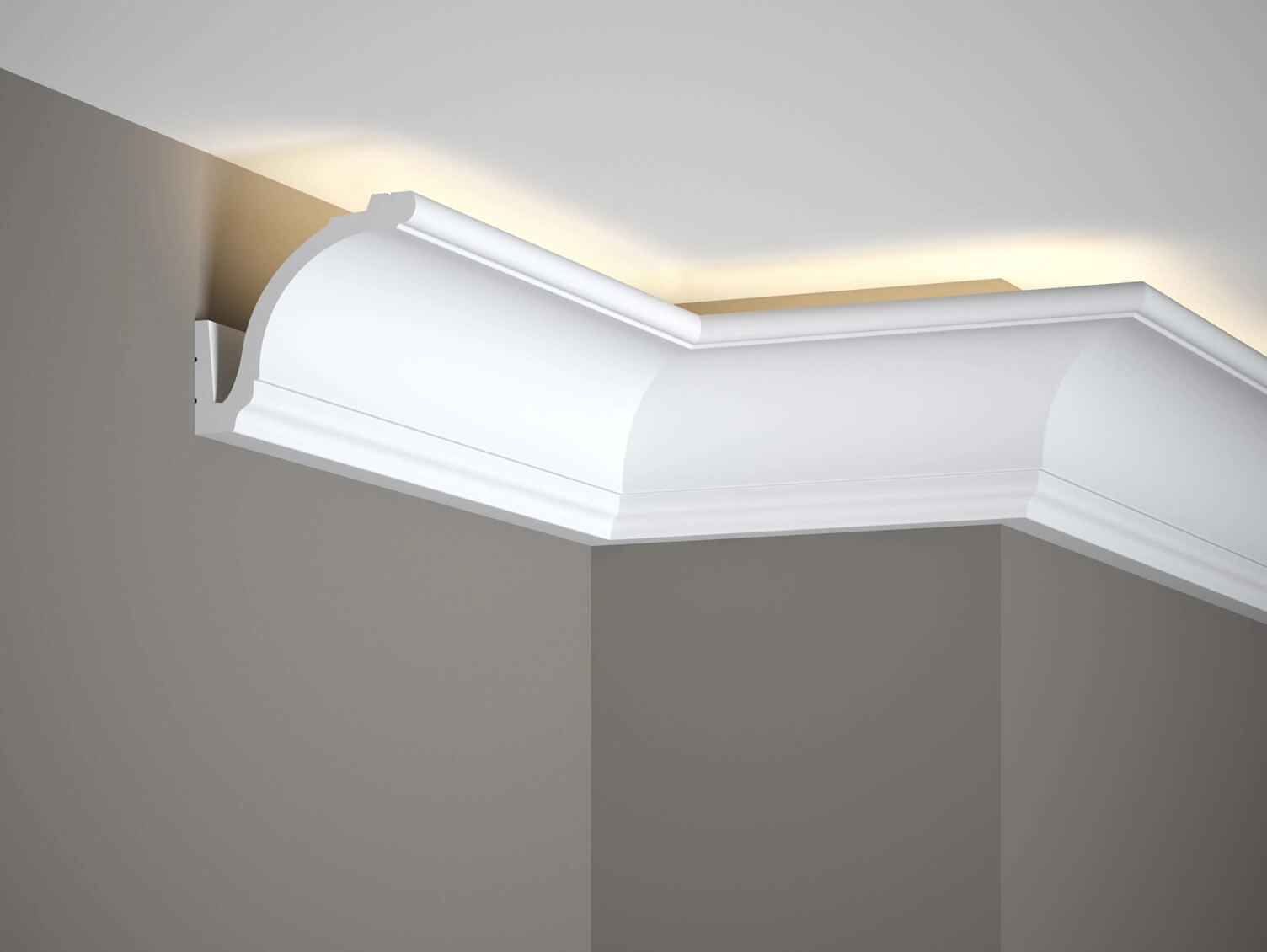 Listwa sufitowa wielofunkcyjna MD161 biała wym. 200 x 9.2 x 8.3 cm, z PolyForce
