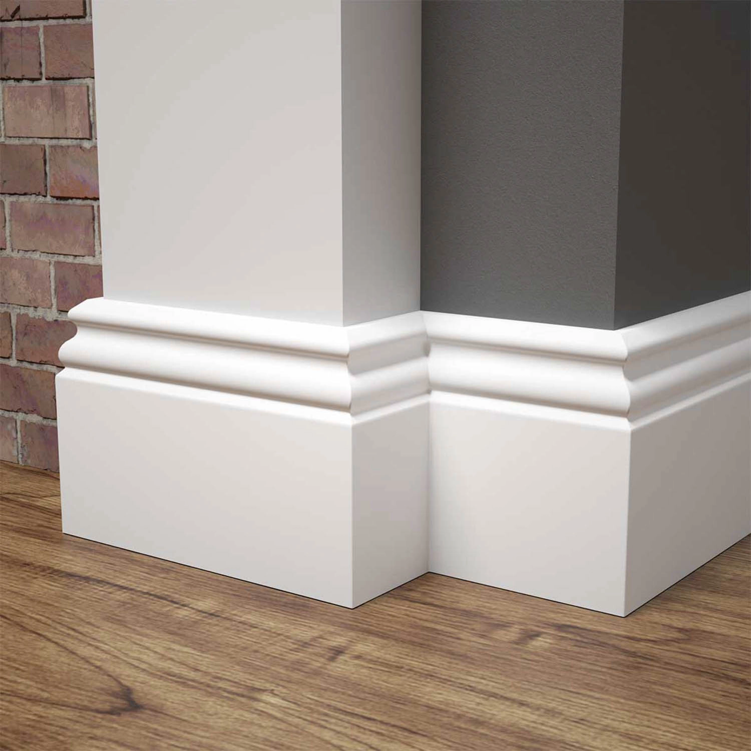 PRÓBKA 20 CM - Listwa przypodłogowa MDF - ESTILO 8cm - Biała Premium