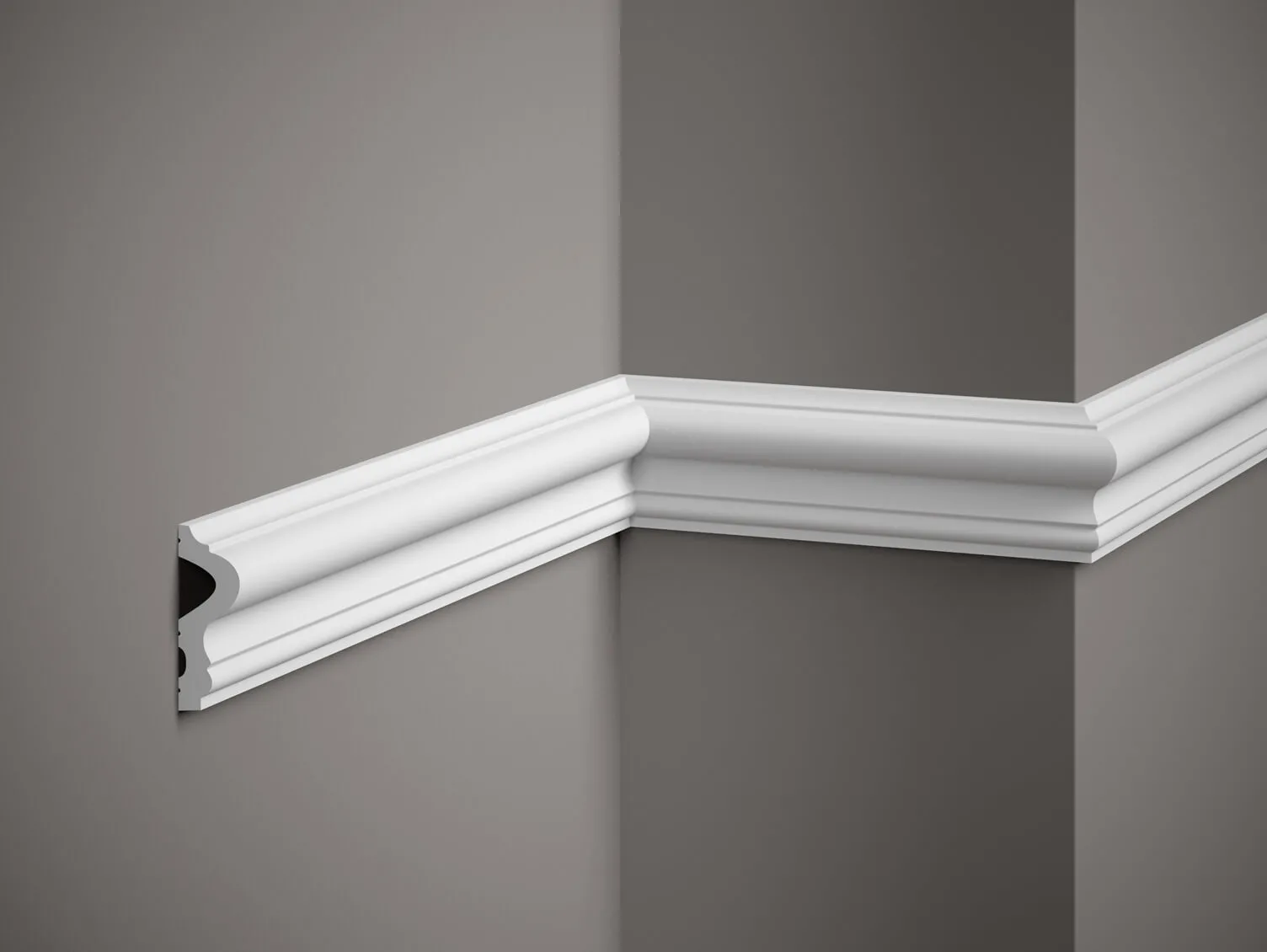 Listwa ścienna biała MD346 wym. 200 x 2.3 x 6.1 cm, z PolyForce