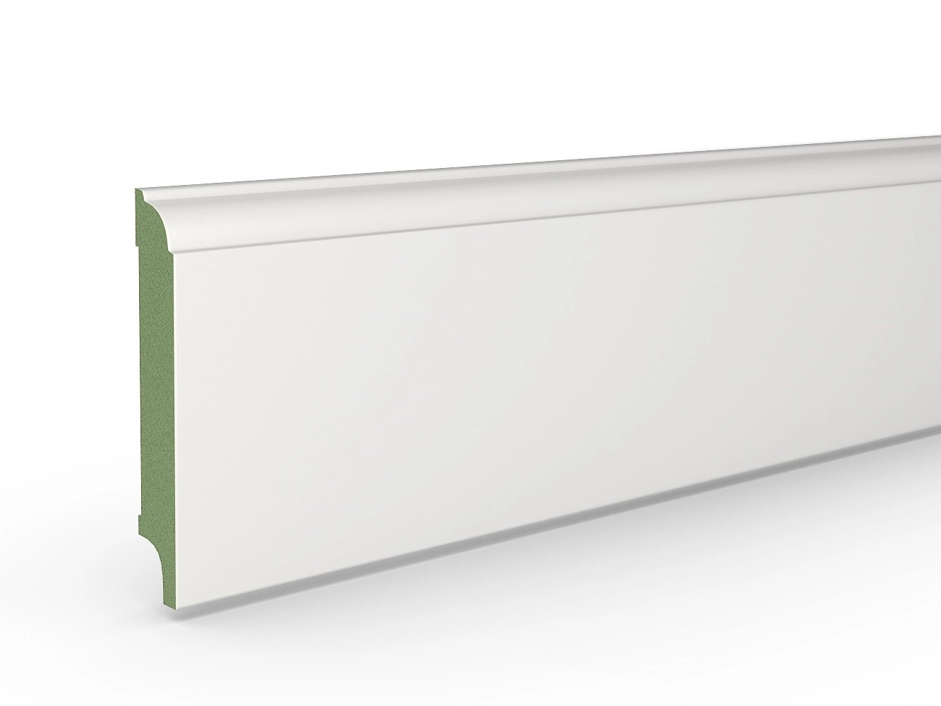 Listwa przypodłogowa MDF Plus F5 (262 cm x 12 cm x 1,6 cm) biała, wilgocioodporna, lakierowana półmatowa RAL 9003