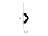 MD002 Listwa ścienna biała wym. 200 x 1.8 x 4 cm, z PolyForce