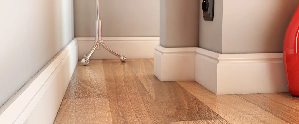 Listwa przypodłogowa MDF PLUS wilgocioodporna F2 (262 cm x 10 cm x 1,6 cm) lakier biały półmatowy RAL 9003