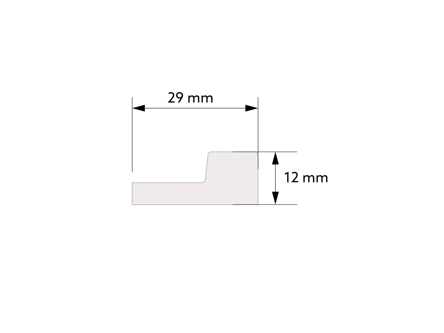 Prawe zakończenie L0101RTP białe wym. 200 x 2.9 x 1.2 cm, z PolyForce