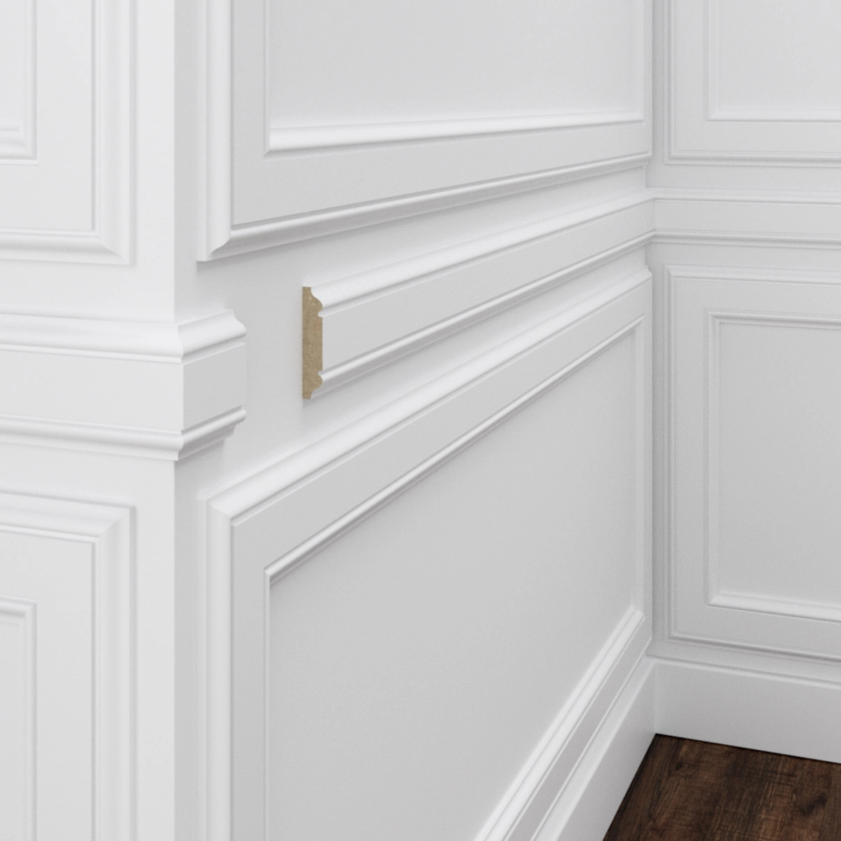 PRÓBKA 20 CM -  Listwa ścienna MDF biała, do malowania, 6cm