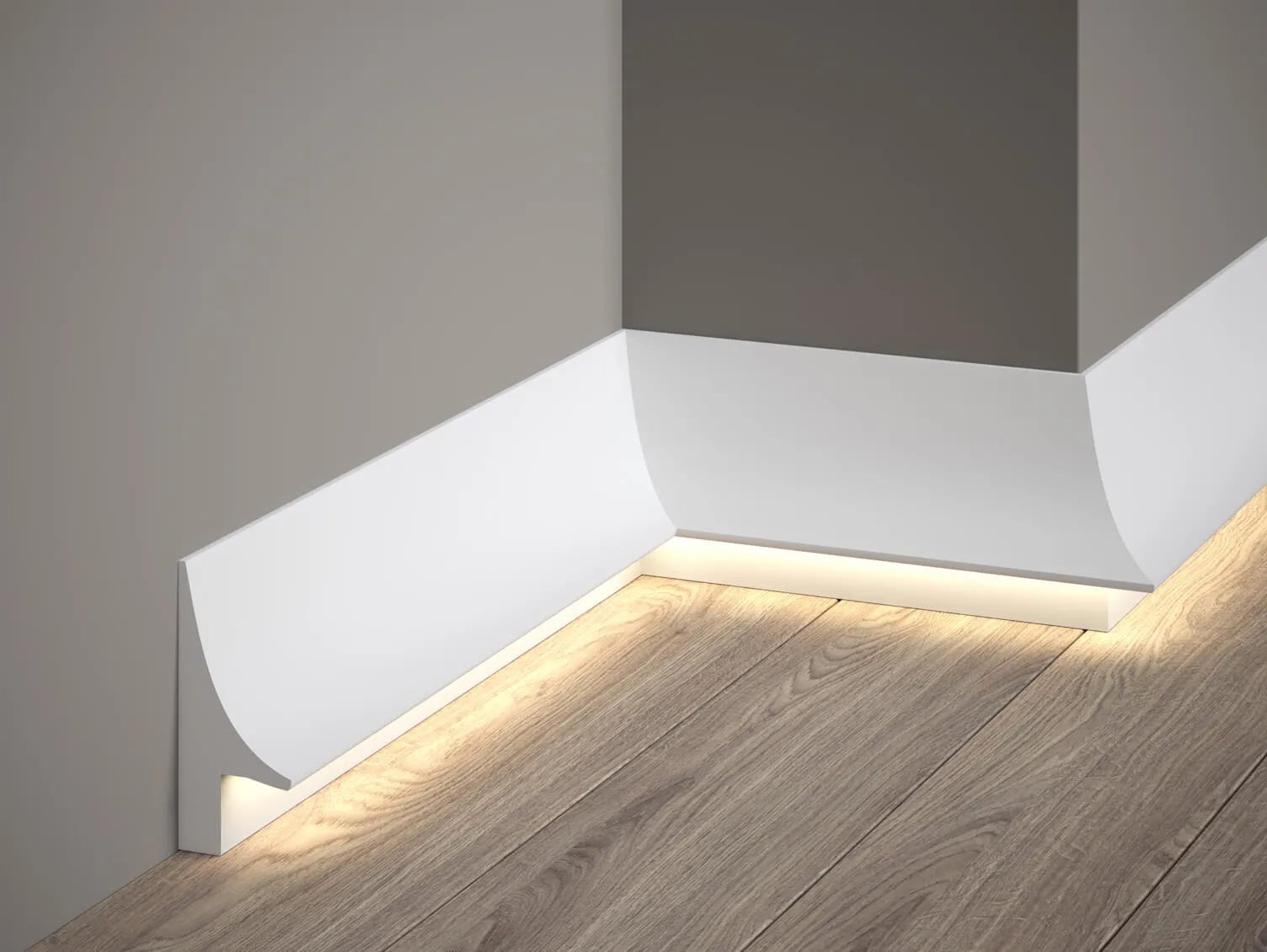 Listwa przypodłogowa LED QL007 biała wym. 200 x 4 x 9.3 cm, z PolyForce