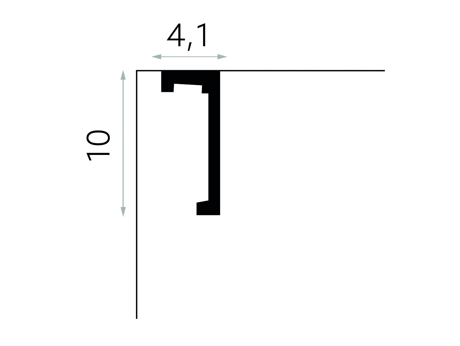 Maskownica karnisza biała QL026 wym. 240 x 4.1 x 10 cm, z PolyForce