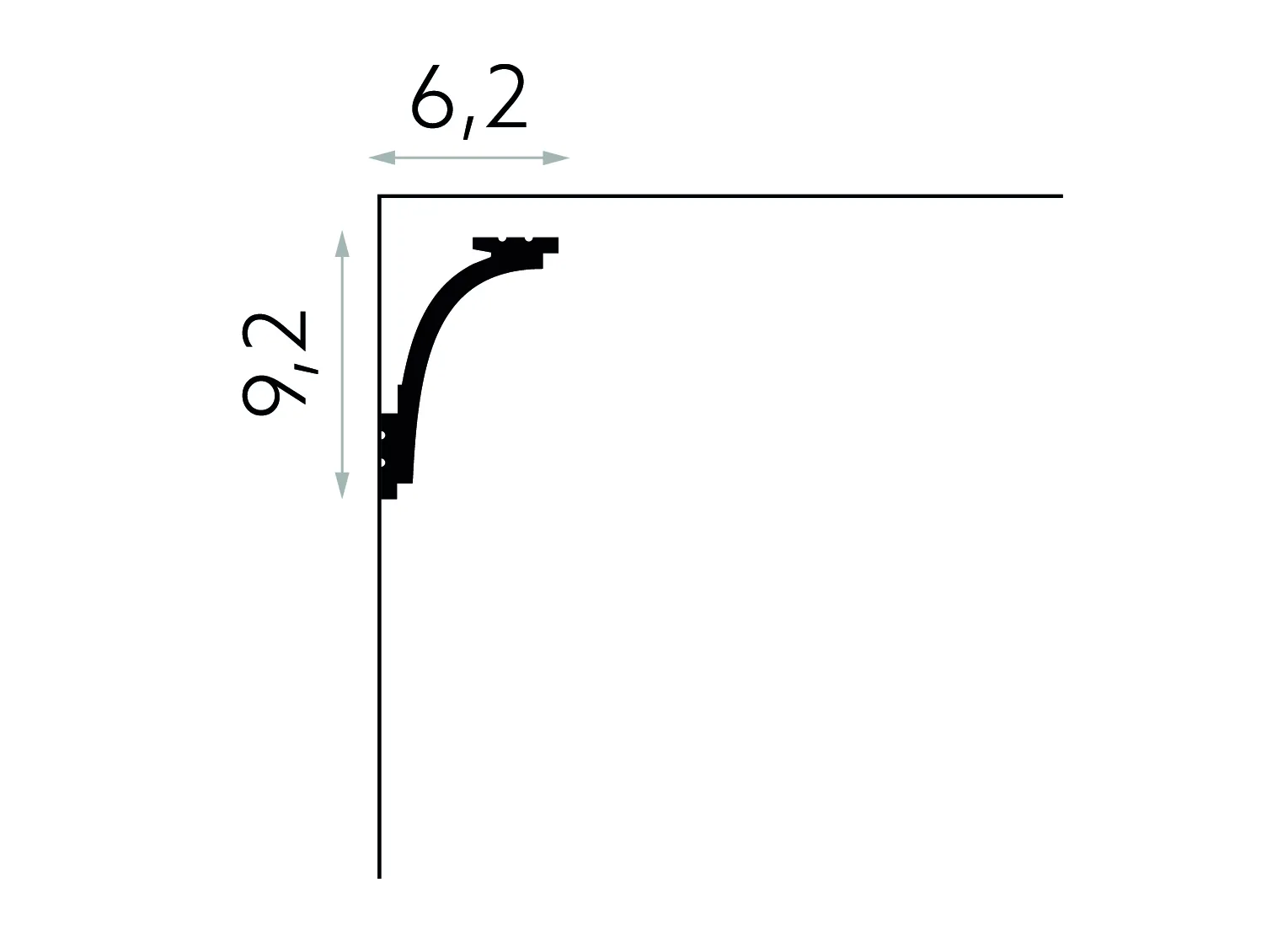 Listwa oświetleniowa MD111 biała wym. 200 x 6.2 x 9.2 cm, z PolyForce