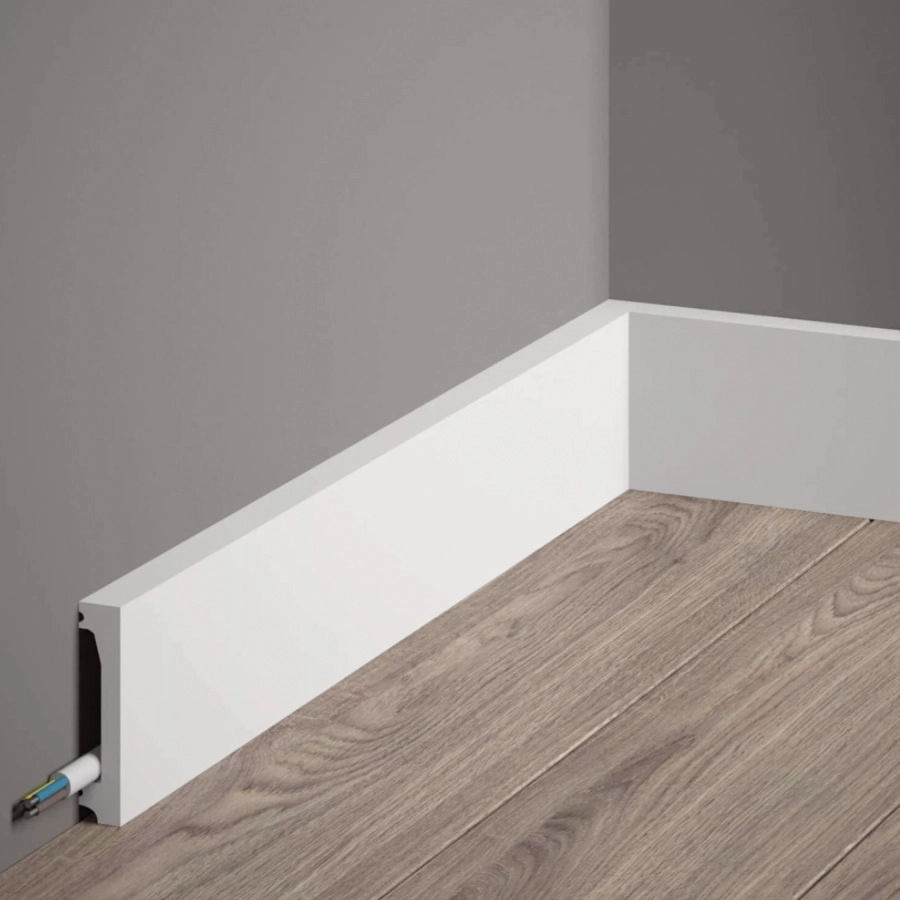 Listwa przypodłogowa MD032P biała wym. 200 x 1.3 x 6 cm, z PolyForce