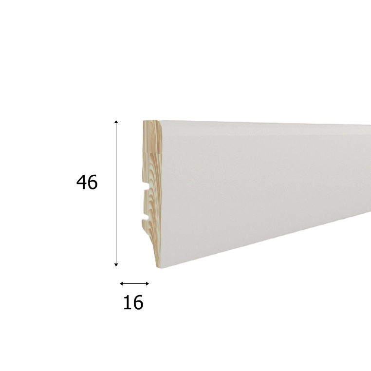 Listwa przypodłogowa drewniana lakierowana PW46 (220 cm x 4,6 cm x 1,6 cm) iglaste