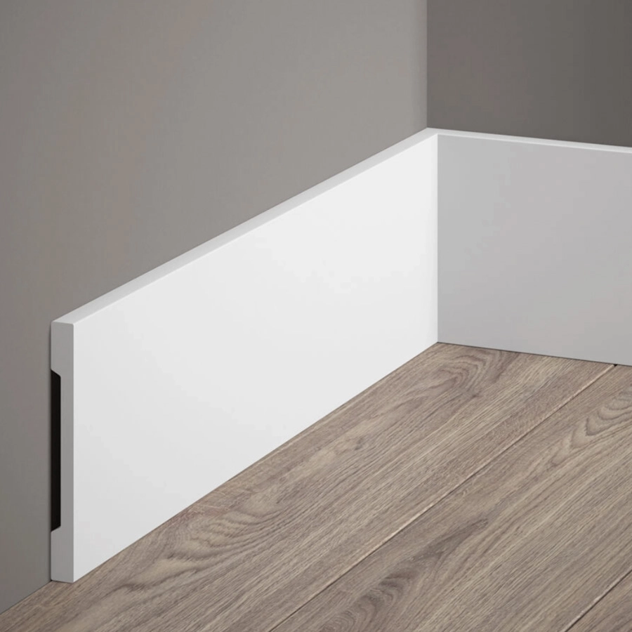 Listwa przypodłogowa Premium MD013P biała wym. 200 x 1 x 10 cm, z PolyForce