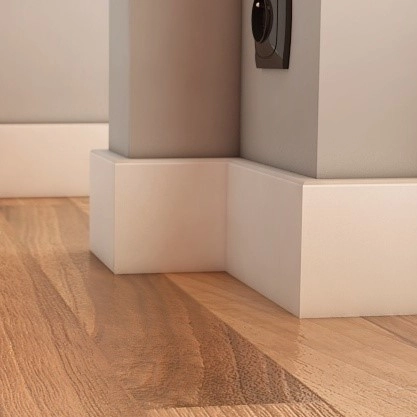 Listwa przypodłogowa MDF Plus R3 biała półmatowa wilgocioodporna (262 cm x 15 cm x 1,8 cm)