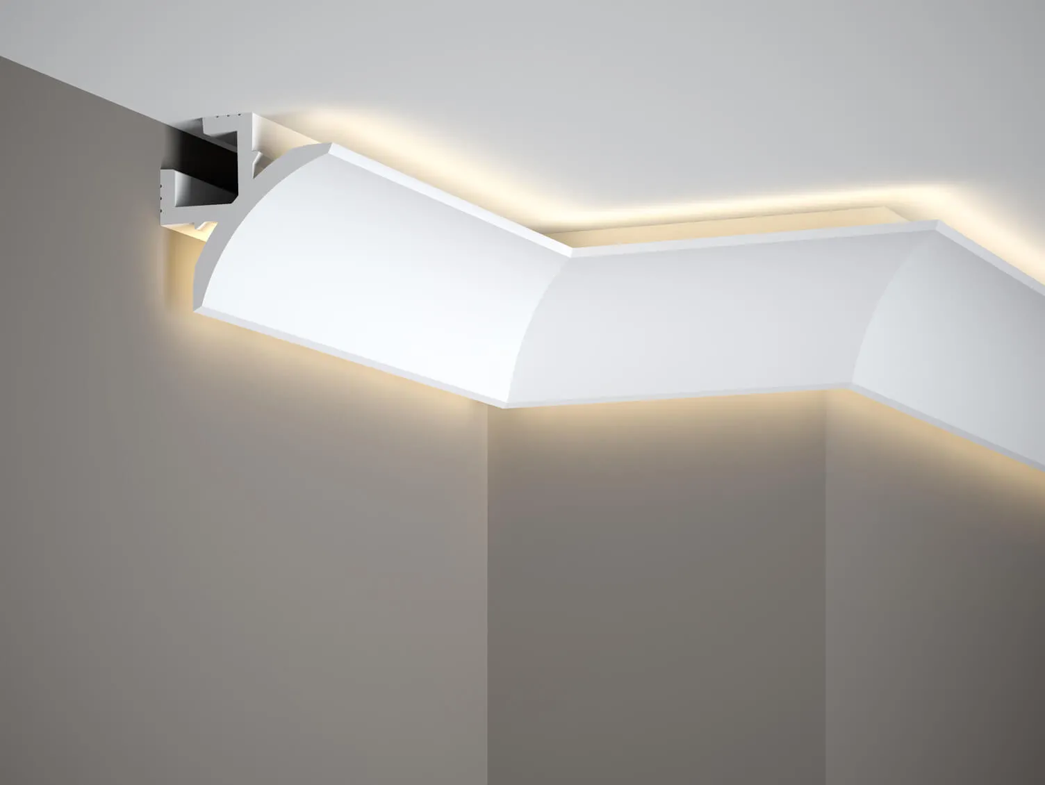 Listwa sufitowa QL002 biała wym. 200 x 8.5 x 8.5 cm, z PolyForce