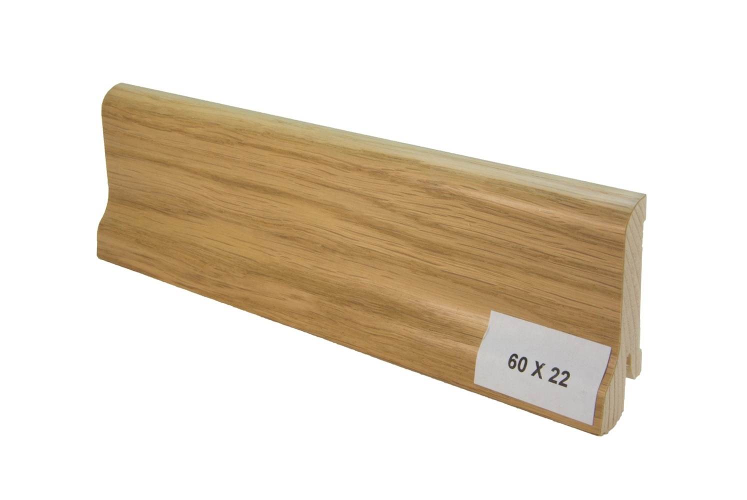 Drewniana listwa przypodłogowa lakierowana (240 cm x 6 cm x 2,2 cm) DĄB EUROPEJSKI