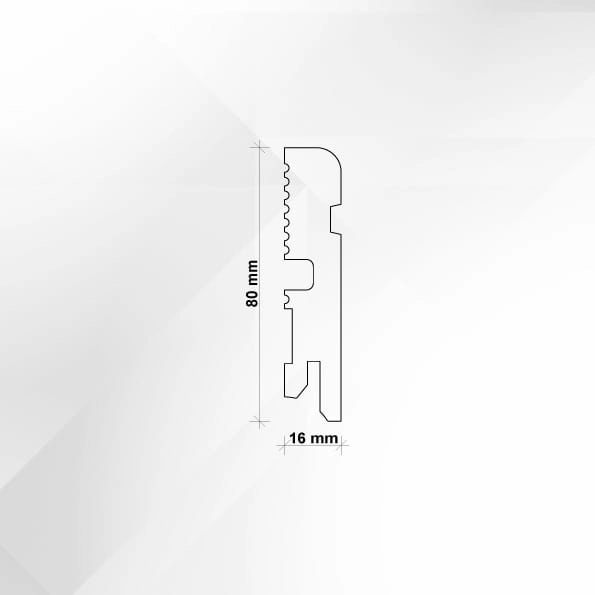PRÓBKA 20 CM - Listwa przypodłogowa MDF lakierowana biała FOGE - LB2 8cm