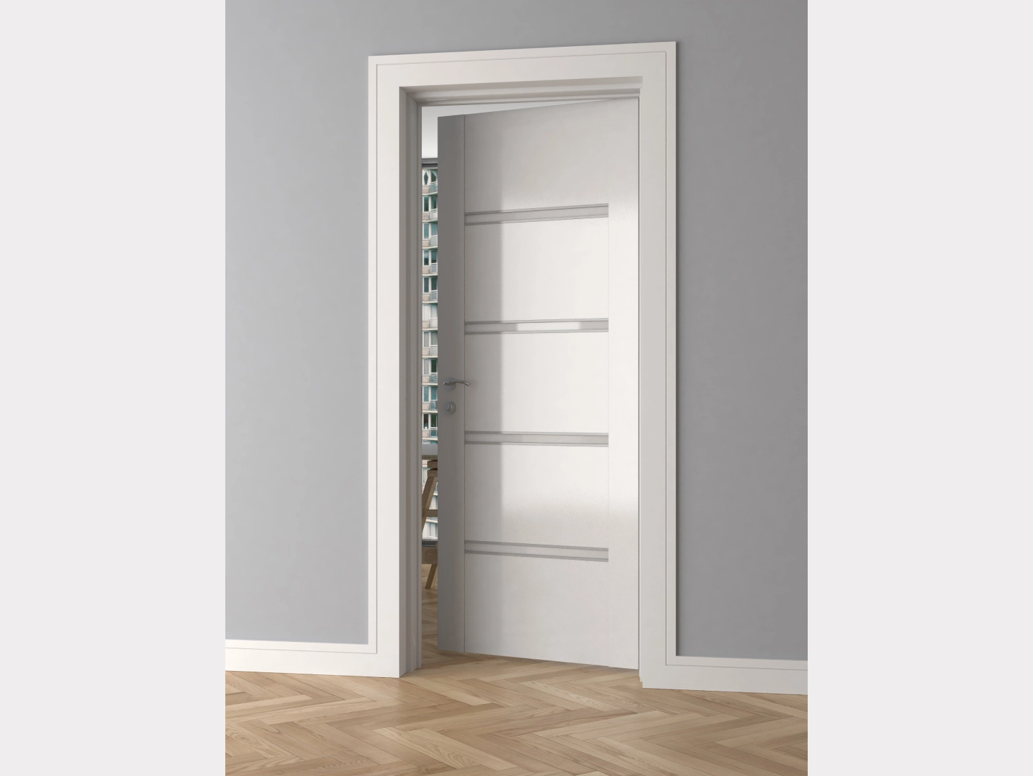 Obramowanie drzwi MD356E białe wym. 240 x 1.5 x 11 cm, z PolyForce