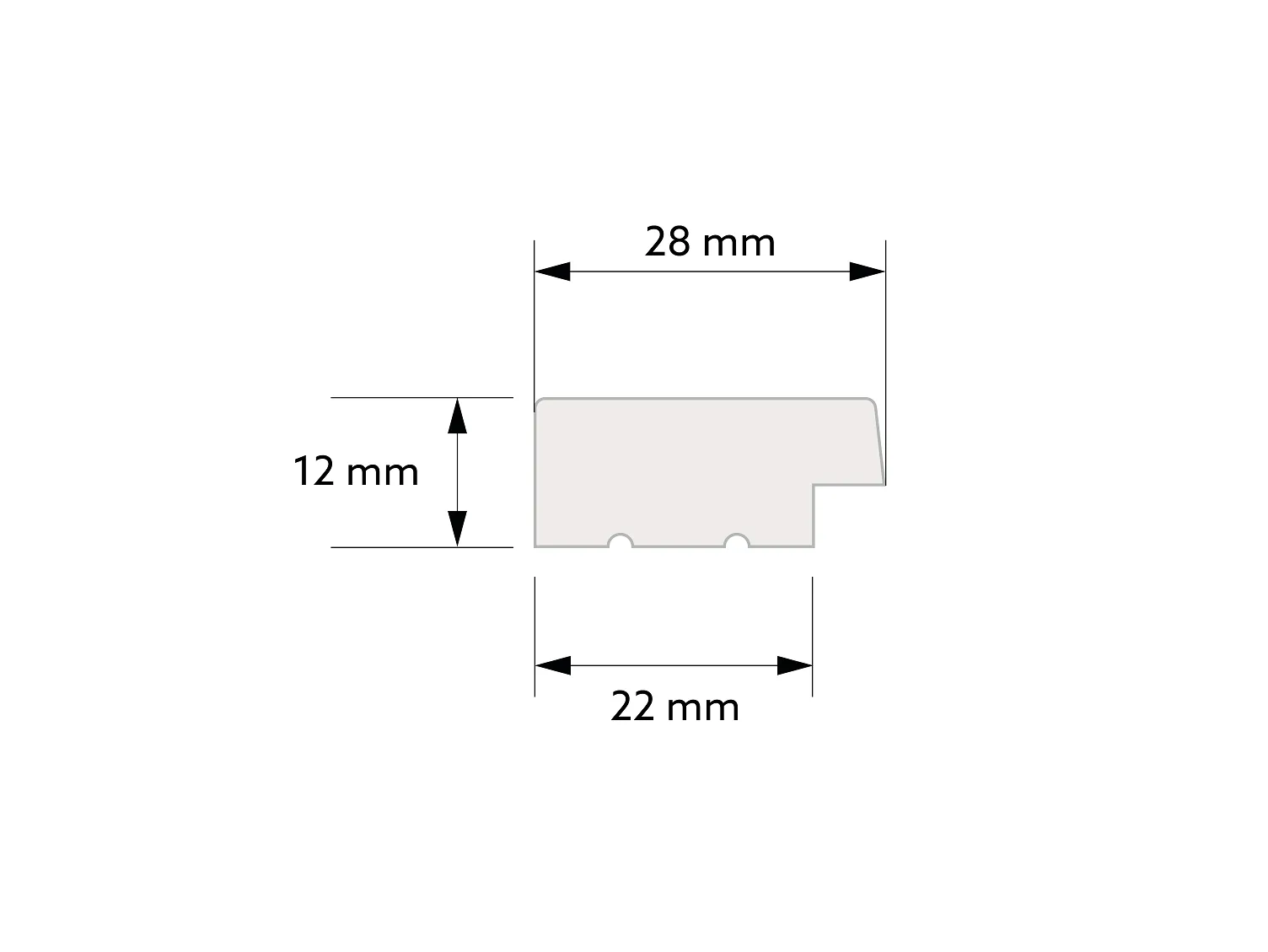 Lamela Lewe zakończenie L0203LT Dąb Szary wym. 200 x 2.8 x 1.2 cm, z PolyForce