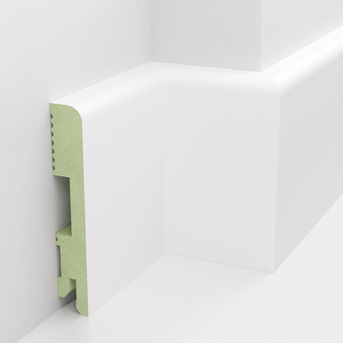 Listwa przypodłogowa lakierowana biała, MDF wilgocioodporny, FOGE LB1 - 10cm