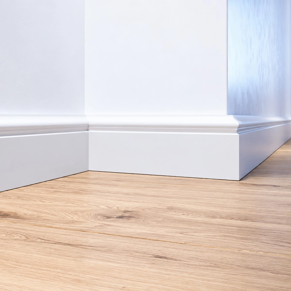 Listwa przypodłogowa MDF lakierowana biała wilgocioodporna FOGE LB3 - 10cm