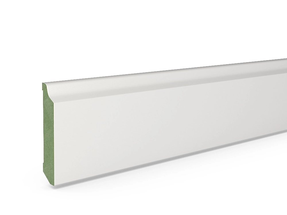 Listwa przypodłogowa MDF Plus Wzór F1 biała wilgocioodporna (262 cm x 8 cm x 1,6 cm) lakier półmatowy RAL 9003