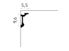 PRÓBKA 20 cm - Maskownica karnisza Mardom Decor MD137 biała wym. 9.6 x 5.5 cm, z PolyForce