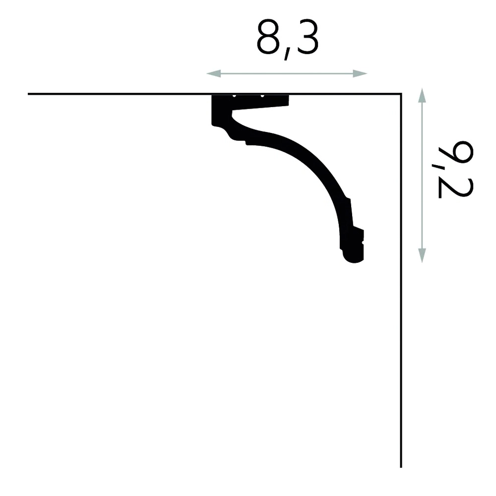 Maskownica karnisza Mardom Decor MD161 biała wym. 200 x 9.2 x 8.3 cm, z PolyForce