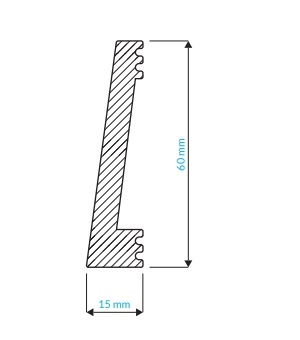Listwa przypodłogowa i naścienna Krome PN6015 (240 cm x 6 cm x 1,5 cm) polistyren pokryty polimerem