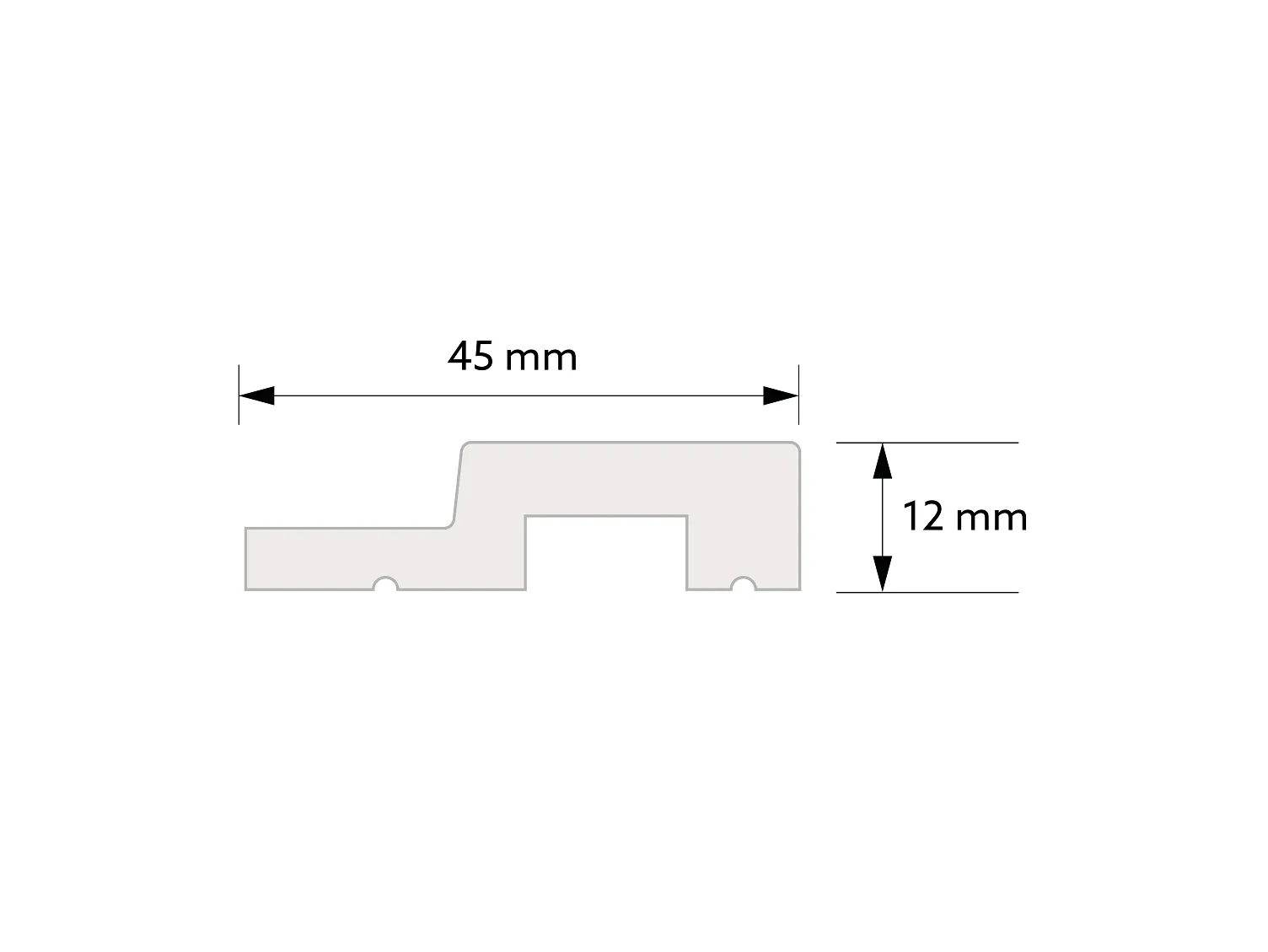 Zakończenie lameli Dąb Ciemny L0204RT wym. 200 x 1.2 x 4.5 cm, z PolyForce