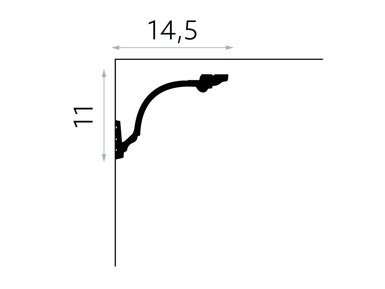 Listwa oświetleniowa sufitowa MD156 biała wym. 200 x 14.5 x 11 cm, z PolyForce