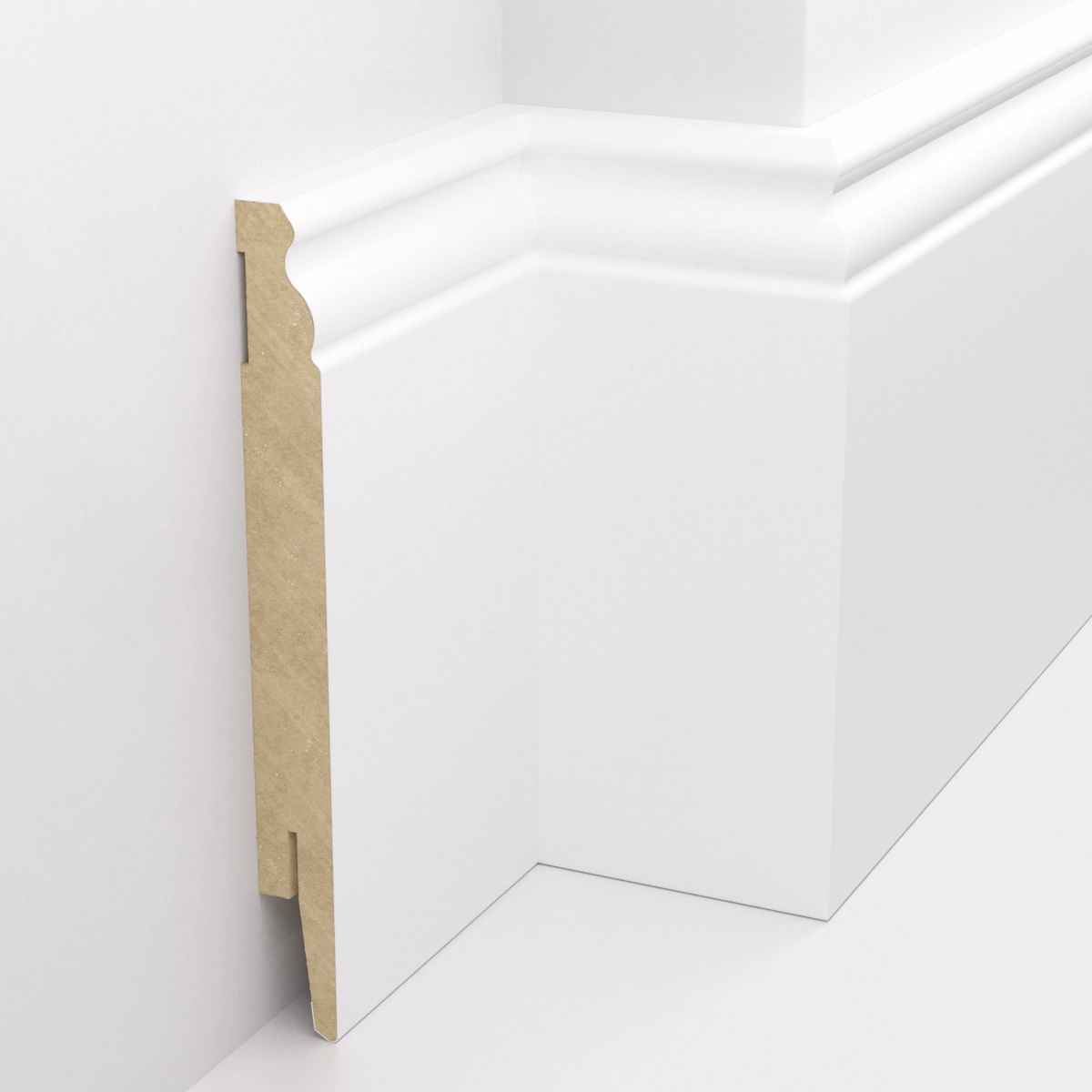 Listwa przypodłogowa MDF - ESTILO 15cm - Biała Premium