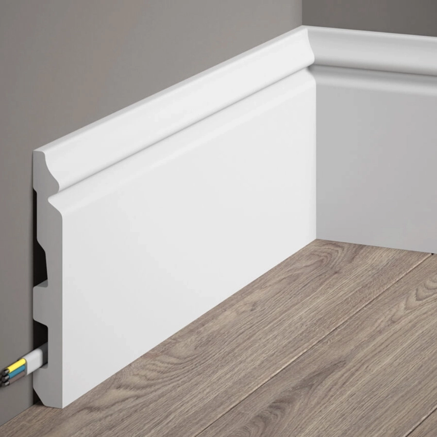 Listwa przypodłogowa Premium MD360P biała wym. 200 x 1.8 x 13.7 cm, z PolyForce